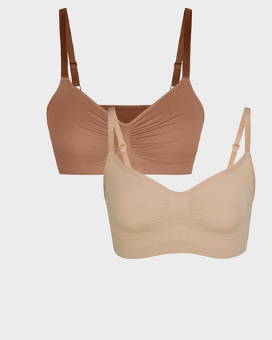2-Pack Smooth Seamless Wireless Bra Bundle