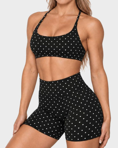 Seamless Multi-Print Sculpting Sports Bra & Shorts Set