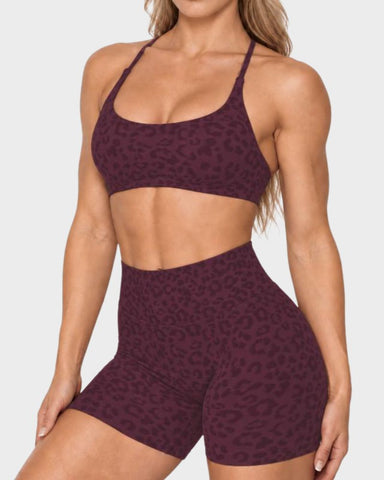 Seamless Multi-Print Sculpting Sports Bra & Shorts Set