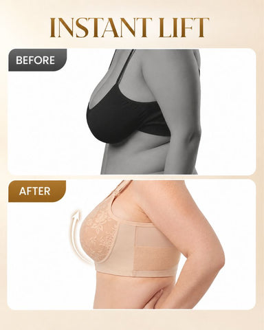 Magnetic Front-Closure Wire-Free Support Bra