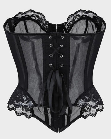 Y2K Leopard Lace Boned Corset Top