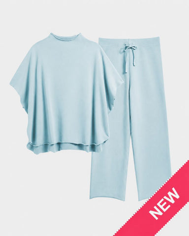 Relaxed Batwing Top & Wide-Leg Pants Set