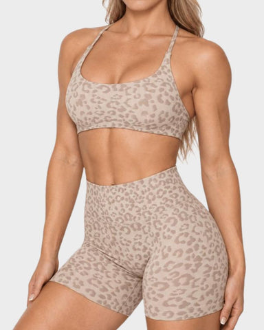Seamless Multi-Print Sculpting Sports Bra & Shorts Set