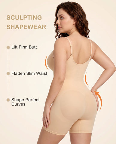 Women's High Elastic Zipper Adjustable Straps Breathable Mesh Design Tummy Control Body Shaper