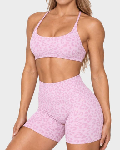 Seamless Multi-Print Sculpting Sports Bra & Shorts Set