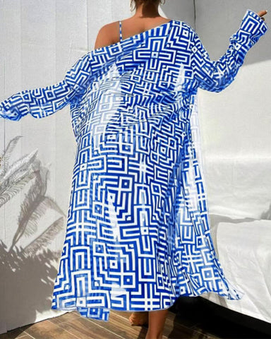 Women’s 3-Piece Swimsuit Set – Gathered Bikini Top, High-Waist Bottom & Beach Cover-Up