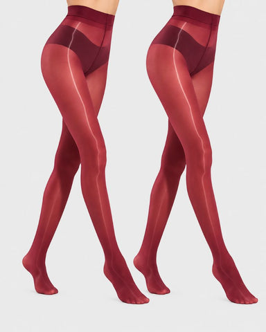 High-Waist Shiny Sheer Silky Pantyhose