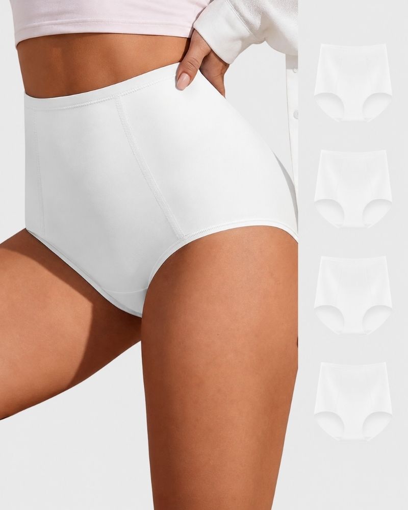 4-Pack High-Waist Cotton Stretch Briefs