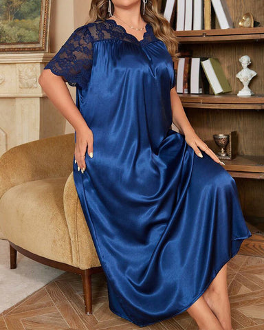 Plus Size Soft Ice Silk Sleepwear