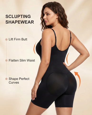 Women's High Elastic Zipper Adjustable Straps Breathable Mesh Design Tummy Control Body Shaper