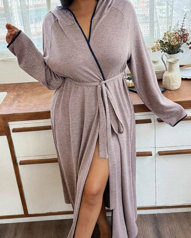 Women’s Long Sleeve Bathrobe – Cozy Casual Robe with Belt