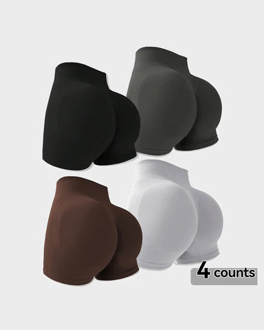 4-Pack High-Waist Seamless Butt-Lifting Shorts