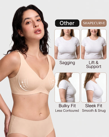 Deep V Seamless Wireless Push-Up Bra