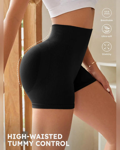 4-Pack High-Waist Seamless Butt-Lifting Shorts