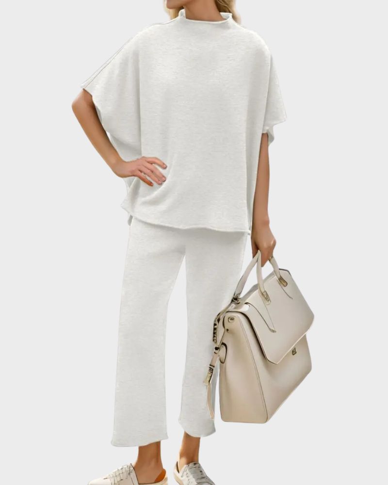Relaxed Batwing Top & Wide-Leg Pants Set