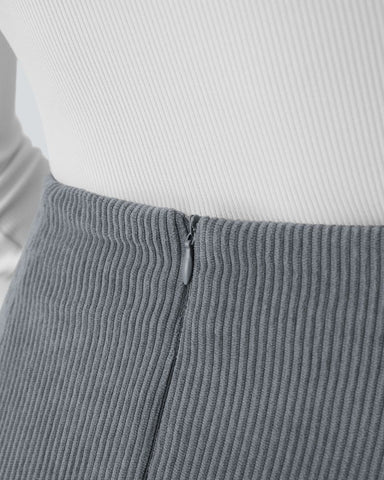 High-Waist 2-in-1 Corduroy A-Line Mini Skirt