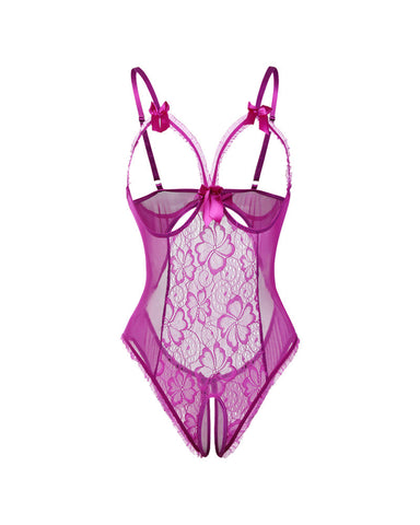 Crotchless Lace Mini Bodysuit