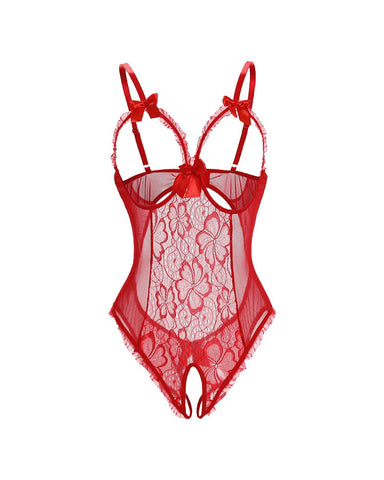 Crotchless Lace Mini Bodysuit