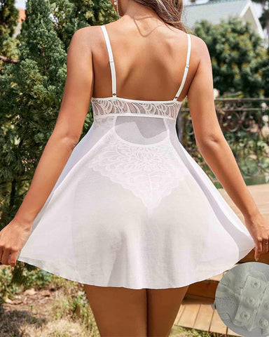 Sexy Mesh Lace Bodysuit Teddy Nightdress for Women