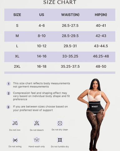 High-Waist Floral Lace Light Control Shaping Tights