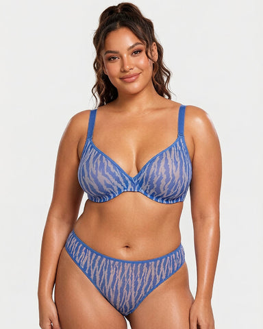 Zebra Wild Unlined Underwire Mesh Bra