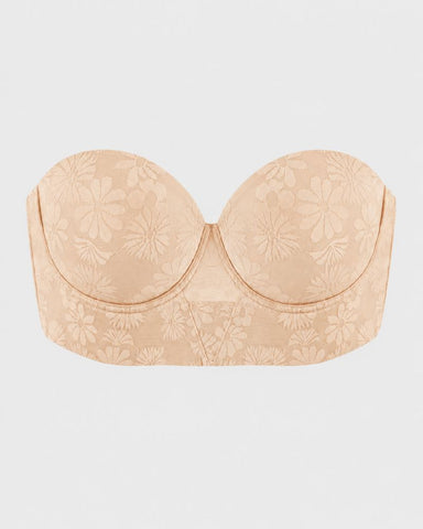 Strapless Longline Half-Cup Corset Bra