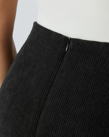 High-Waist 2-in-1 Corduroy A-Line Mini Skirt