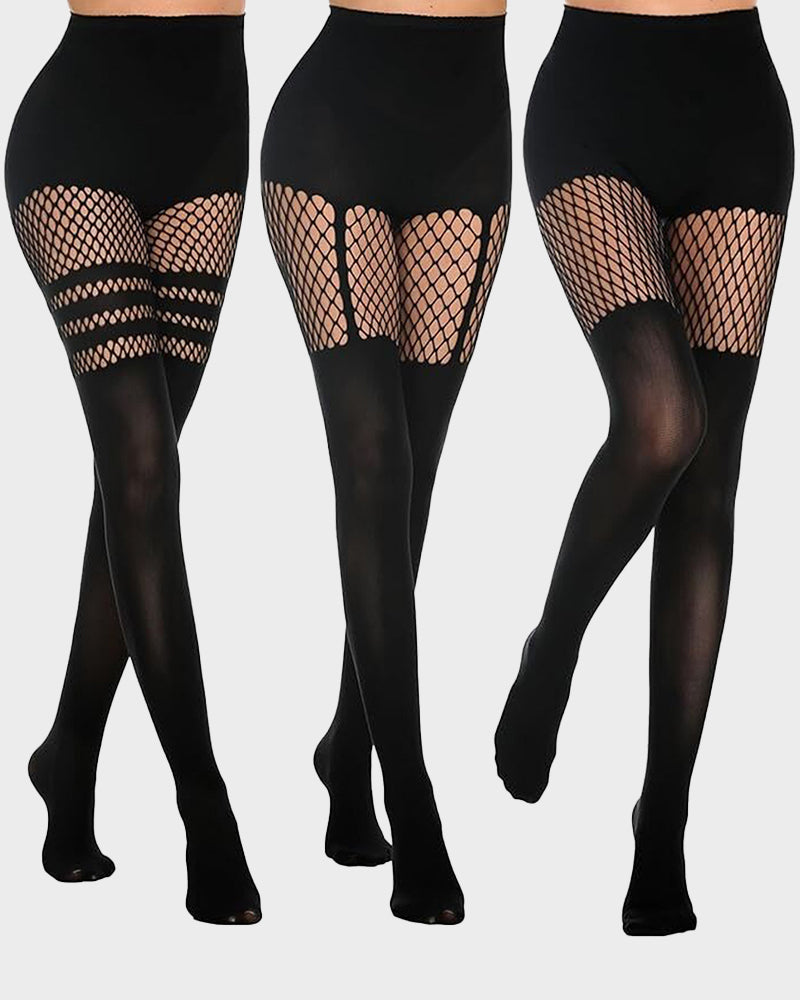 Lingerie Sexy fishnet High stockings set (3 pairs)