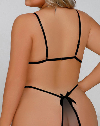 Sexy Plus Size Hollow Crotch Jumpsuit Sleepwear