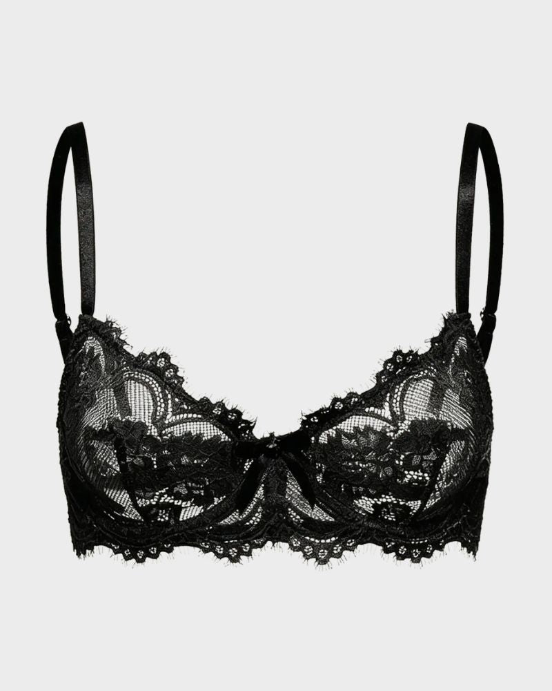Floral Lace Plunge Underwire Bra