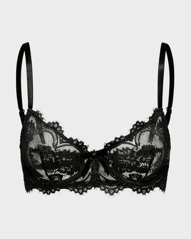 Floral Lace Plunge Underwire Bra