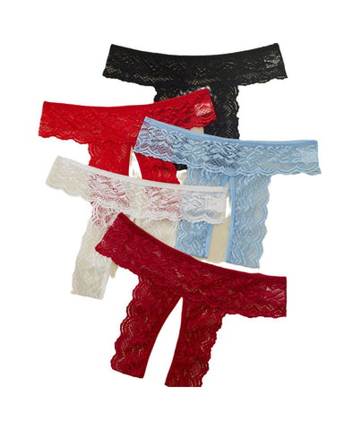 Women Sexy Lingeries 5 sets Crotchless Panties