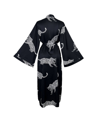 KissLove®Long Sleeve Satin Bathrobe Lace-Up Sexy Nightgown