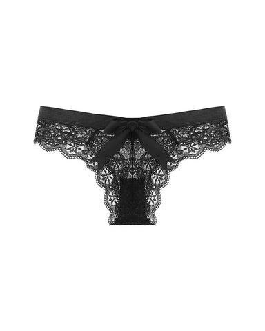 4-Pack Women’s Low-Waist Seamless Breathable Bow Lace Panties