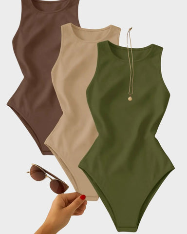 Slim-Fit Sleeveless Bodysuit Top