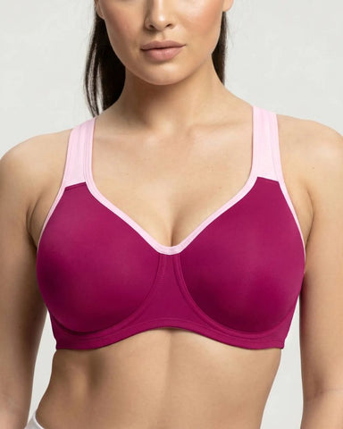 Full Coverage Sports Bra Non Padded Unlined Soft Support Wide Strap Underwire Bra