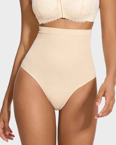 2-Pack High-Waist Tummy Control Thongs