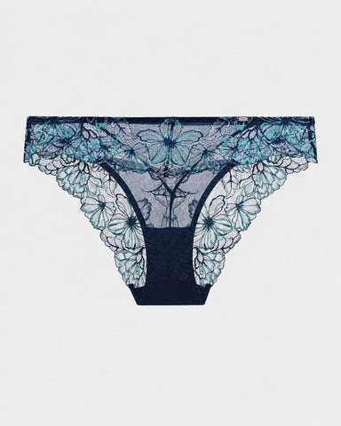Gradient Floral Lace Sheer Mesh Briefs