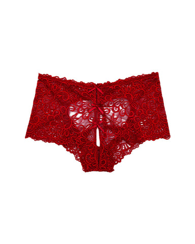 4-Pack Women’s Mid-Waist Lace Underwear with Heart-Shaped Hollow Jacquard Design