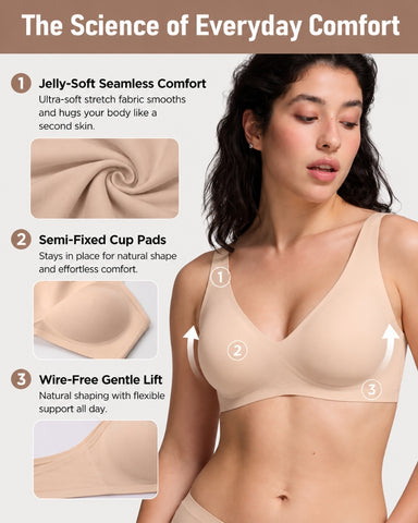 Deep V Seamless Wireless Push-Up Bra
