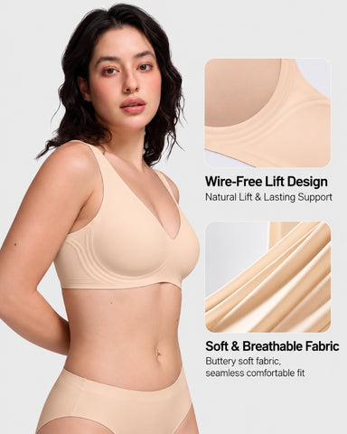 Deep V Seamless Wireless Push-Up Bra