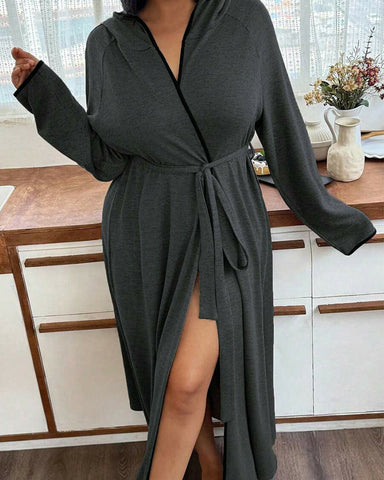 Women’s Long Sleeve Bathrobe – Cozy Casual Robe with Belt