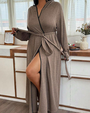 Women’s Long Sleeve Bathrobe – Cozy Casual Robe with Belt
