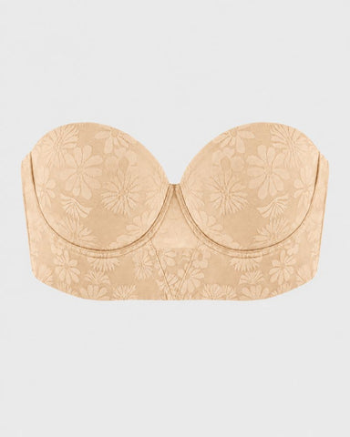 Strapless Longline Half-Cup Corset Bra