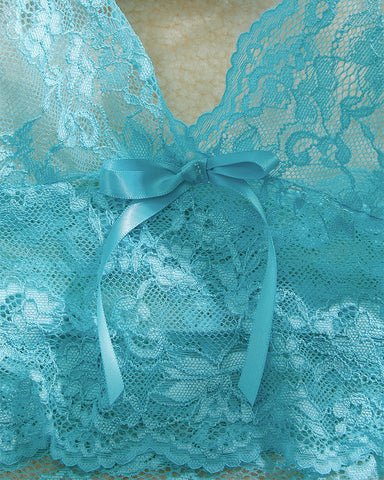 Classic Sexy Floral Lace Bralette with Satin Shorts