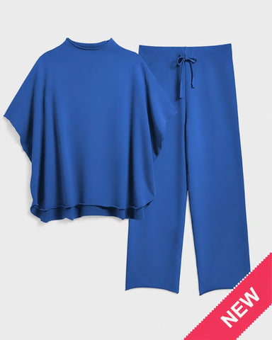 Relaxed Batwing Top & Wide-Leg Pants Set