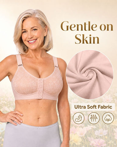 Magnetic Front-Closure Wire-Free Support Bra