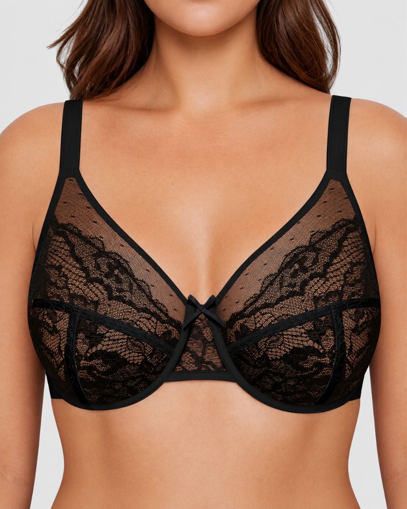 Floral Lace Unlined Full-Coverage Underwire Bra