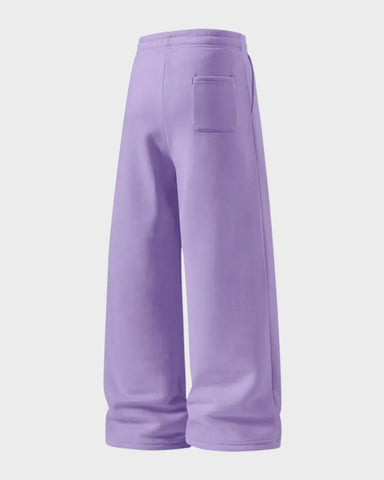 Fleece-Lined Wide-Leg Drawstring Pants