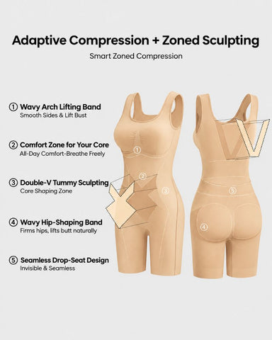 Easy-Off Triple-Zone Full-Body Sculpting Bodysuit